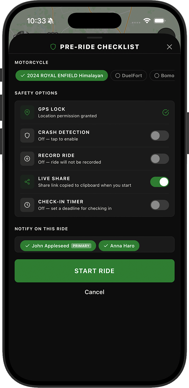 App screenshot: Live share active screen